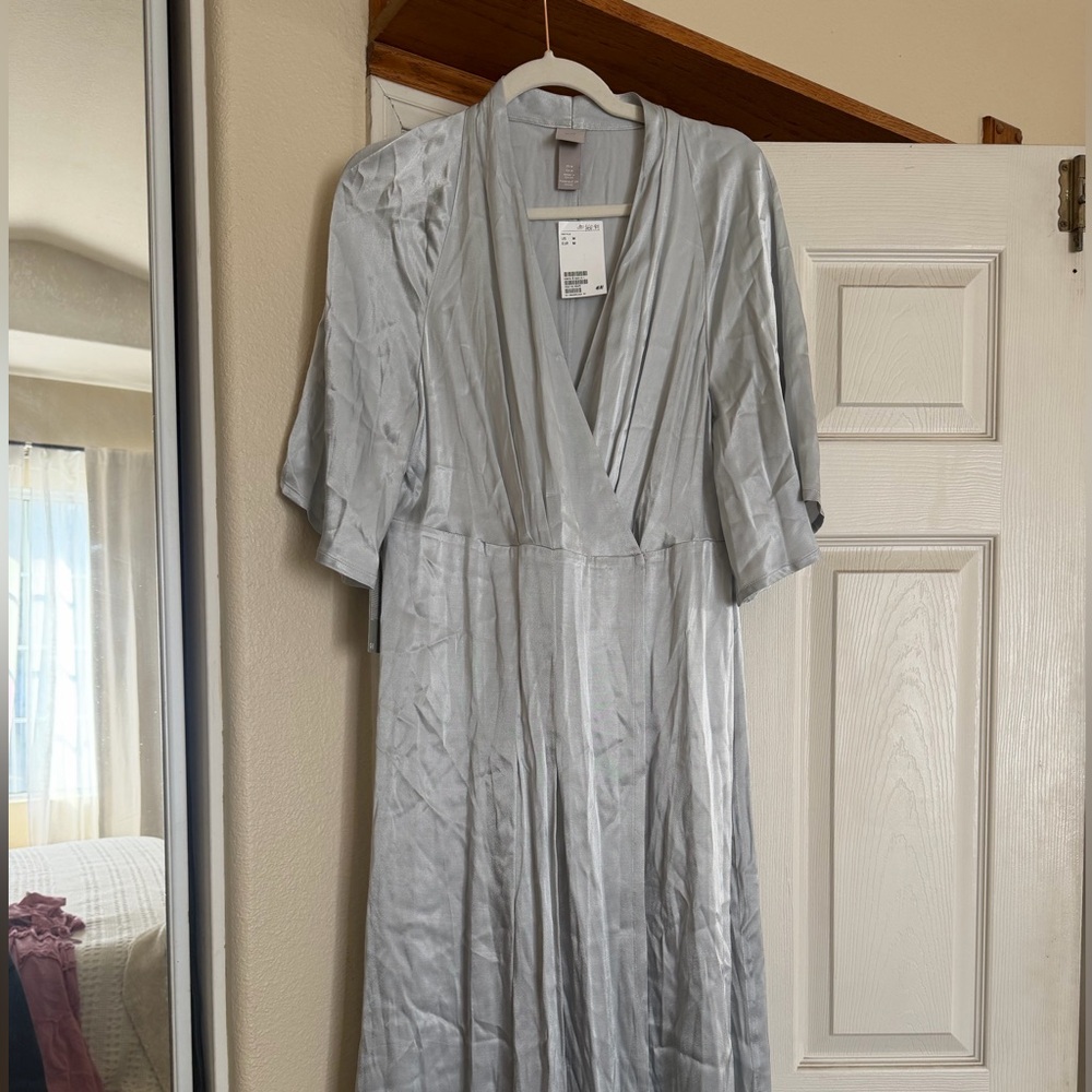 H&M Silky Silver Women's Midi Dress